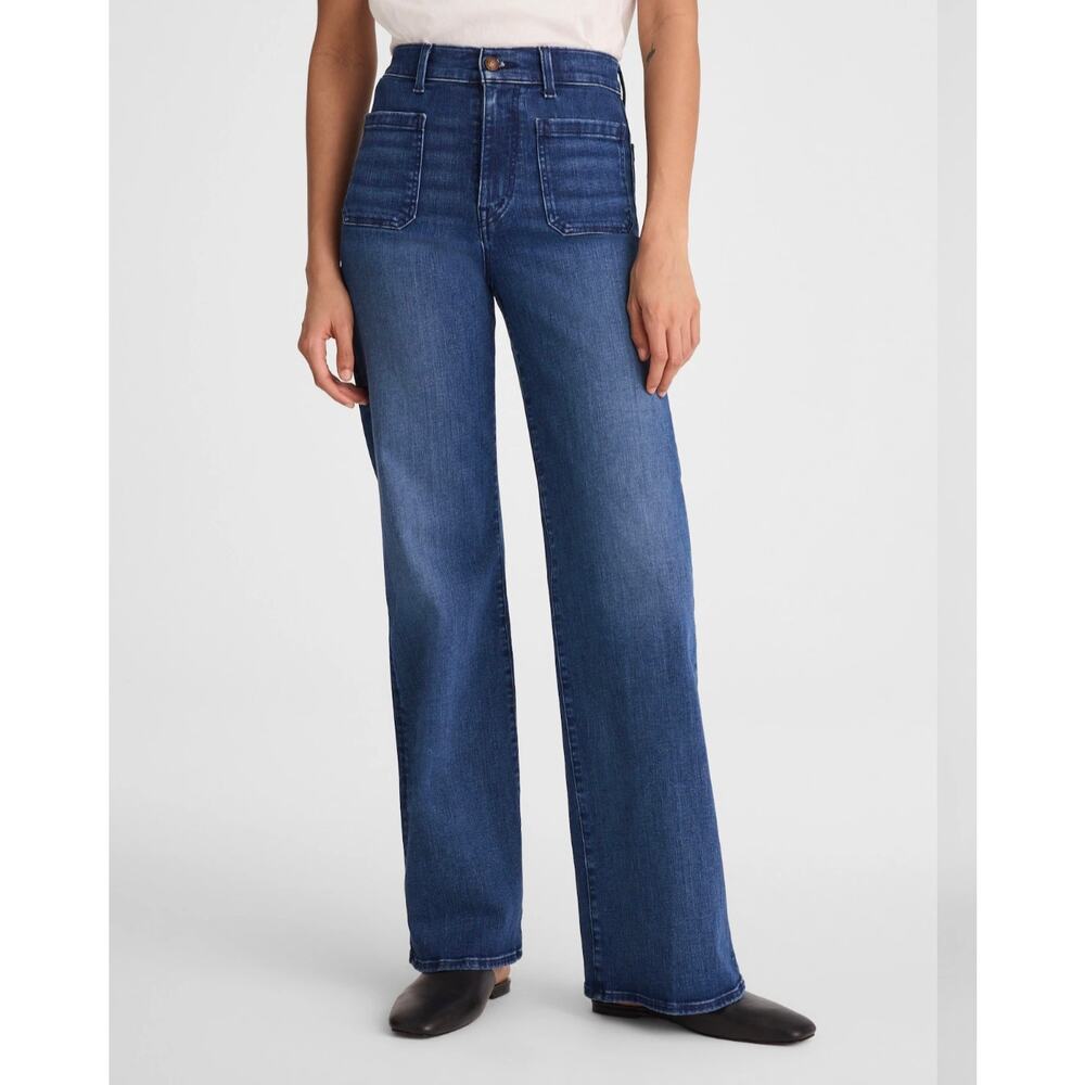 NWT Madewell The Emmy Wide Leg Pelion Wash Jean Super Stretch Denim 28P
